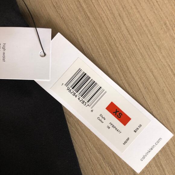 Calvin Klein Leggings Womens XS Black Pink Performance 7/8‎ Ankle Logo Spell Out - Picture 9 of 12